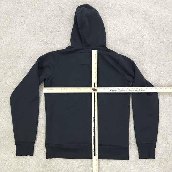 Under Armour Hoodie Womens Small Black Purple Coldgear Fitted Stretch - Picture 4 of 7